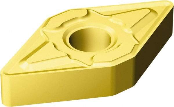 Sandvik Coromant - DNMG332 KM Grade 3005 Carbide Turning Insert - TiCN/AI2O3/TiN Finish, 55° Diamond, 3/8" Inscr Circle, 3/16" Thick, 1/32" Corner Radius - Eagle Tool & Supply