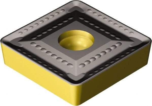Sandvik Coromant - SCMT3809 XH Grade 4335 Carbide Turning Insert - TiCN/AI2O3/TiN Finish, 90° Square, 1-1/2" Inscr Circle, 3/8" Thick, 1/8" Corner Radius - Eagle Tool & Supply