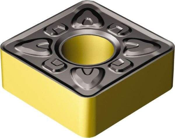 Sandvik Coromant - SNMG434 XMR Grade 2220 Carbide Turning Insert - TiCN/AI2O3/TiN Finish, 90° Square, 1/2" Inscr Circle, 3/16" Thick, 1/16" Corner Radius - Eagle Tool & Supply