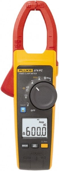 Fluke - 374 FC, CAT IV, CAT III, Digital True RMS Clamp Meter with 1.3386" Clamp On Jaws - Eagle Tool & Supply