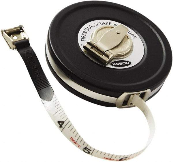 Keson - 50' x 1/2" Tape Measure - 1/8" Graduation - Eagle Tool & Supply