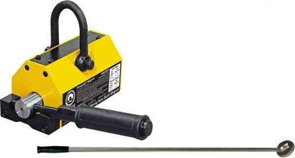 Mag-Mate - 800 Lb Load Capacity, Magnetic Lifter - 8-7/8" High x 3-5/8" Wide, 3" Head/Holder Diam, 2 Poles, For Use with Flat & Round Ferrous Metal - Eagle Tool & Supply