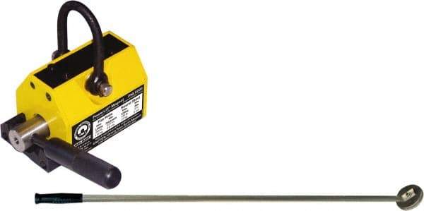Mag-Mate - 250 Lb Load Capacity, Magnetic Lifter - 6-5/8" High x 2-5/8" Wide, 2" Head/Holder Diam, 2 Poles, For Use with Flat & Round Ferrous Metal - Eagle Tool & Supply