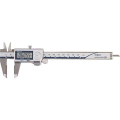 Mitutoyo - 0 to 6" Range 0.01mm Resolution, Electronic Caliper - Steel with 40mm Carbide-Tipped Jaws, 0.001" Accuracy - Eagle Tool & Supply