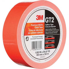 3M - 50m x 48mm x 11 mil Fluorescent Orange Cotton Cloth Gaffers Tape - Eagle Tool & Supply