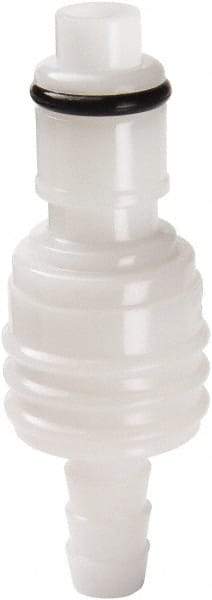 Parker - 1/4" Nominal Flow, 3/8" ID, Hose Barb Valved Inline Coupling Insert - 120 Max psi, -40 to 180°F, Acetal Copolymer Coupling, Nitrile O-Ring - Eagle Tool & Supply