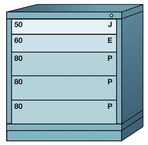 32.25 x 28.25 x 30'' (5 Drawers) - Pre-Engineered Modular Drawer Cabinet Bench Height (104 Compartments) - Eagle Tool & Supply