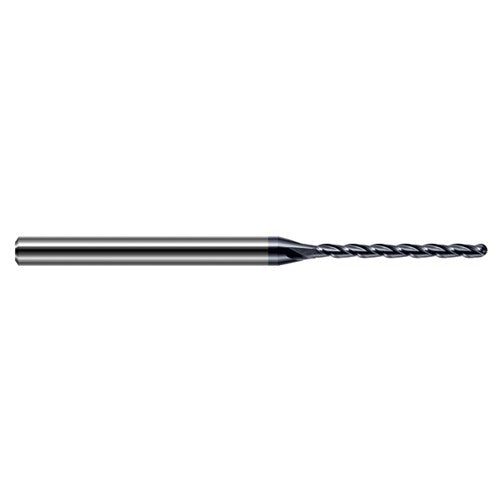 ‎1/64″ Dia. × 1/8″ Shank × 1/8″ DOC × 2-1/2″ OAL, Carbide AlTiN, Long , 3 Flute, Ballnose End Mill - Exact Industrial Supply