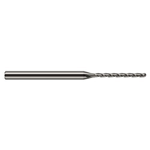 ‎3/16″ Dia. × 3/16″ Shank × 1-1/8″ DOC × 3″ OAL, Carbide Uncoated, Long , 4 Flute, Ballnose End Mill - Exact Industrial Supply