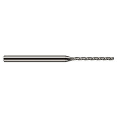 ‎0.2″ Dia. × 1/8″ Shank × 1/4″ DOC × 2-1/2″ OAL, Carbide Uncoated, Long , 3 Flute, Ballnose End Mill - Exact Industrial Supply