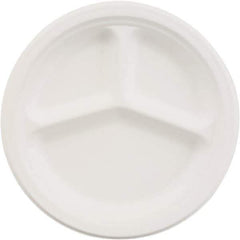 Chinet - Chinet 10-1/4" 3 Compartment Paper Plate - White - Eagle Tool & Supply