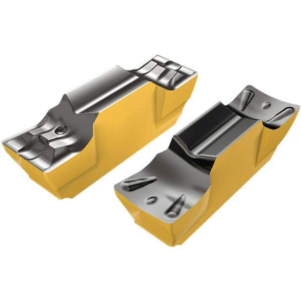 Iscar - 2010GEMI Grade IC808, 2mm Cutting Width Carbide Grooving Insert - 1mm Max Depth of Cut, 1mm Corner Radius, TiAlN/AlTiN/TiN Finish - Eagle Tool & Supply
