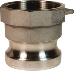 Dixon Valve & Coupling - 4" Stainless Steel Cam & Groove Suction & Discharge Hose Male Adapter Female NPT Thread - Part A, 4" Thread, 100 Max psi - Eagle Tool & Supply