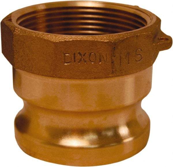 Dixon Valve & Coupling - 1-1/4" Brass Cam & Groove Suction & Discharge Hose Male Adapter Female NPT Thread - Part A, 1-1/4" Thread, 250 Max psi - Eagle Tool & Supply