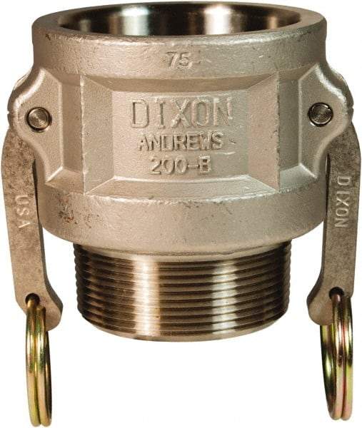 Dixon Valve & Coupling - 2" Stainless Steel Cam & Groove Suction & Discharge Hose Female Coupler Male NPT Thread - Part B, 2" Thread, 250 Max psi - Eagle Tool & Supply