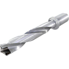 Iscar - 1.417 to 1-29/64" Diam, 3xD, 4-1/4" Max Drill Depth, 1-1/4" Shank Diam, 8.9" OAL, Replaceable Tip Drill - HFP-IQ Insert, 36 Seat Size, DFN Toolholder, Series ChamIOdrill - Eagle Tool & Supply