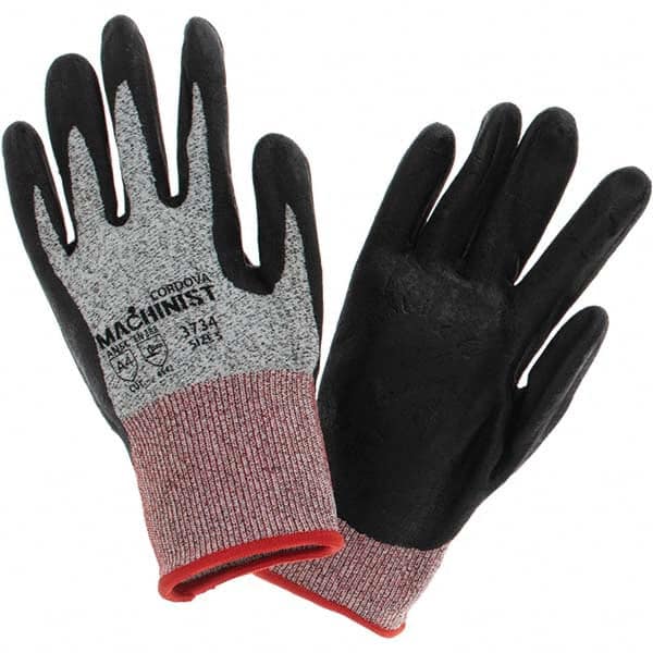 Cordova - Size S (7), ANSI Cut Lvl A4, ANSI Puncture Lvl 4, ANSI Abrasion Lvl 3, Foam Nitrile Coated Cut & Puncture Resistant Gloves - Eagle Tool & Supply