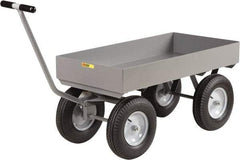 Little Giant - 3,500 Lb Capacity Steel Wagon Truck - Steel Deck, 30" OAW, 60" Platform Length x 18-1/2" Platform Height, Mold On Rubber Casters - Eagle Tool & Supply