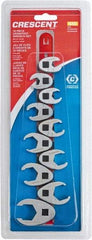 Crescent - 10 Piece, 3/8" to 15/16", Crowfoot Wrench Set - Inch Measurement Standard, Full Polish Chrome Finish - Eagle Tool & Supply