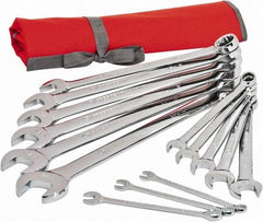 Crescent - 14 Piece, 3/8" to 1-1/4", 12 Point Combination Wrench Set - Inch Measurement Standard, Full Polish Chrome Finish - Eagle Tool & Supply