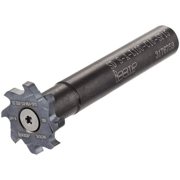 Iscar - T-Slot 11mm Stepped Shank Milling Tip Insert Holder & Shank - M4x0.5 Neck Thread, 94mm OAL, SD S-A-SP Tool Holder - Eagle Tool & Supply