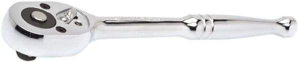 Crescent - 3/8" Drive Pear Head Quick-Release Ratchet - Full Polish Chrome Finish, 10" OAL, 72 Gear Teeth - Eagle Tool & Supply