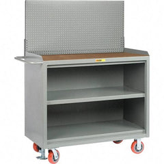 Little Giant - 3,600 Lb Capacity Mobile Service Bench - 41" Wide x 24" Deep x 43" High, Steel, Gray - Eagle Tool & Supply