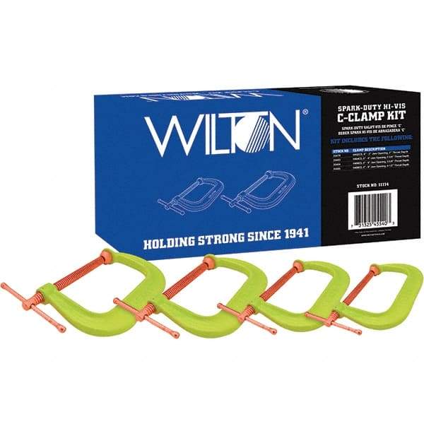 Wilton - C-Clamp & Cantilever Clamp Sets Clamp Type: Spark Duty C-Clamp Type: Kit - Eagle Tool & Supply