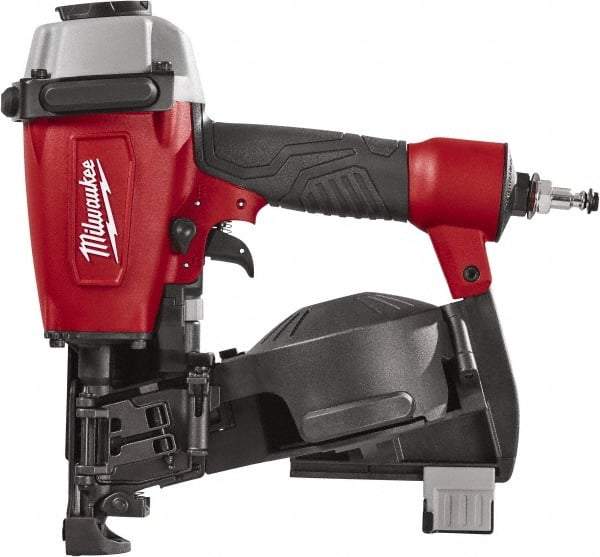 Milwaukee Tool - 1-3/4" Nail Length, 2-1/2 to 3.8mm Nail Diam, 0.12 Gauge Roofing Air Nailer - Eagle Tool & Supply