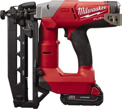 Milwaukee Tool - Cordless Finish Nailer Kit - 16 Gauge Nail Diam, 3/4 to 2-1/2" Long Nail, Lithium-Ion Batteries Included - Eagle Tool & Supply