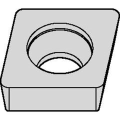 CCMW 432 None|W THM, 1/32″ Corner Radius, 3/16″ Thick, 1/2″ Inscribed Circle, Uncoated, Turning Indexable Insert - Eagle Tool & Supply