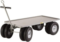Little Giant - 3,000 Lb Capacity Steel 8 Wheeler Wagon Truck - Steel Deck, 36" OAW, 72" Platform Length x 18-1/4" Platform Height, Pneumatic Casters - Eagle Tool & Supply