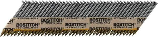 Stanley Bostitch - 12 Gauge 0.113" Shank Diam 2" Long Framing Nails for Power Nailers - Steel, Bright Finish, Smooth Shank, Angled Stick Paper Tape Collation, Round Head - Eagle Tool & Supply