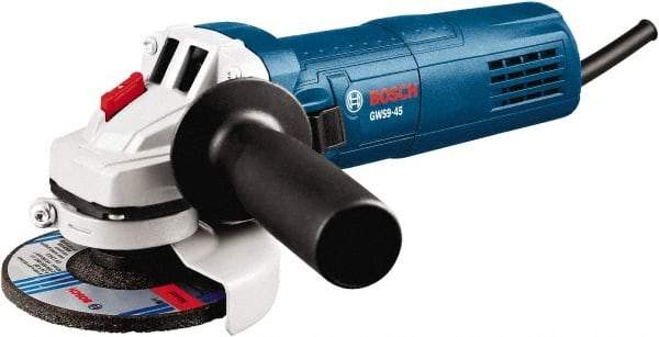 Bosch - 4-1/2" Wheel Diam, 11,000 RPM, Corded Angle & Disc Grinder - 5/8-11 Spindle, 120 Volts, 8.8 Amps - Eagle Tool & Supply