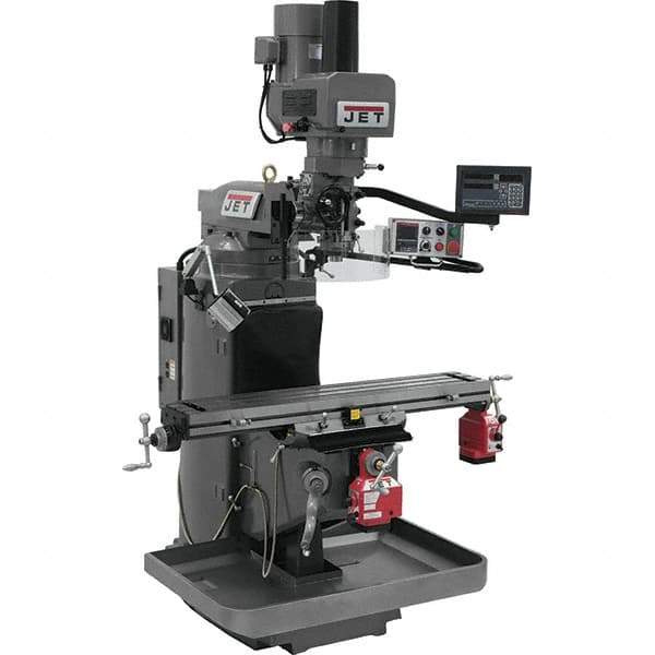 Jet - 9" Table Width x 49" Table Length, Electronic Variable Speed Control, 3 Phase Knee Milling Machine - 3 hp - Eagle Tool & Supply