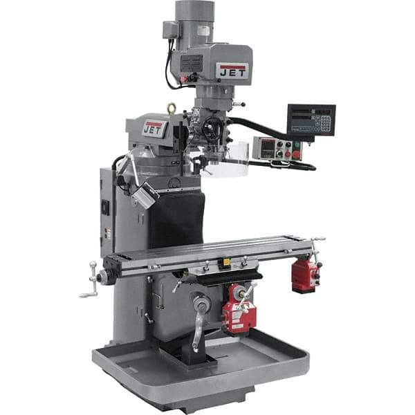 Jet - 9" Table Width x 49" Table Length, Electronic Variable Speed Control, 3 Phase Knee Milling Machine - 3 hp - Eagle Tool & Supply