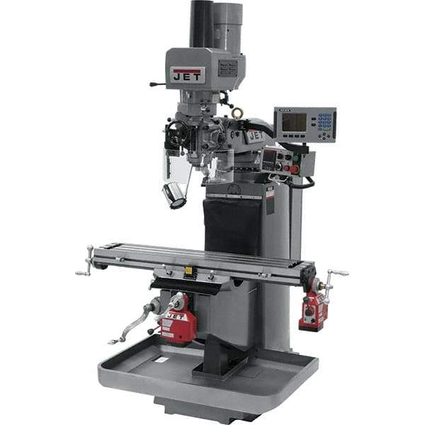 Jet - 9" Table Width x 49" Table Length, Electronic Variable Speed Control, 3 Phase Knee Milling Machine - 3 hp - Eagle Tool & Supply