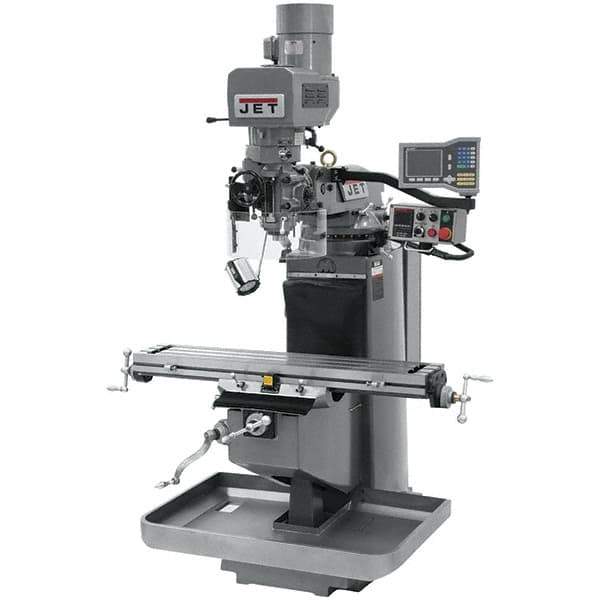 Jet - 9" Table Width x 49" Table Length, Electronic Variable Speed Control, 3 Phase Knee Milling Machine - 3 hp - Eagle Tool & Supply