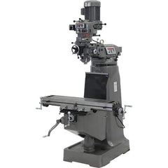 Jet - 9" Table Width x 42" Table Length, Step Pulley Control, 1 Phase Knee Milling Machine - 2 hp - Eagle Tool & Supply