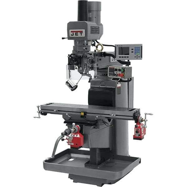 Jet - 10" Table Width x 50" Table Length, Electronic Variable Speed Control, 3 Phase Knee Milling Machine - 3 hp - Eagle Tool & Supply