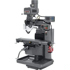 Jet - 10" Table Width x 50" Table Length, Electronic Variable Speed Control, 3 Phase Knee Milling Machine - 3 hp - Eagle Tool & Supply