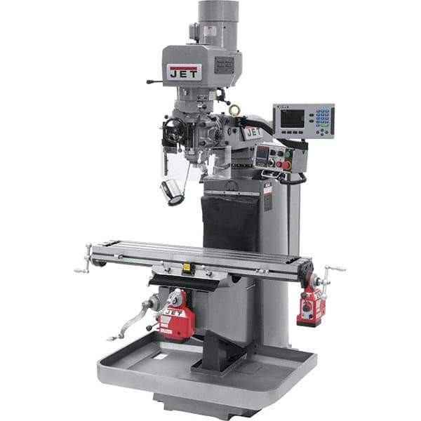 Jet - 9" Table Width x 49" Table Length, Electronic Variable Speed Control, 3 Phase Knee Milling Machine - 3 hp - Eagle Tool & Supply