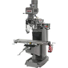 Jet - 10" Table Width x 50" Table Length, Electronic Variable Speed Control, 3 Phase Knee Milling Machine - R8 Spindle Taper, 3 hp - Eagle Tool & Supply