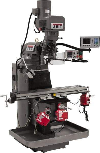 Jet - 9" Table Width x 49" Table Length, Electronic Variable Speed Control, 3 Phase Knee Milling Machine - 3 hp - Eagle Tool & Supply