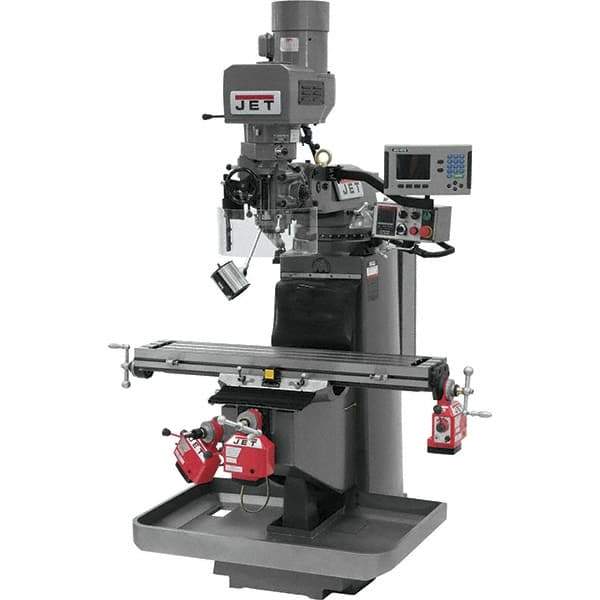 Jet - 9" Table Width x 49" Table Length, Electronic Variable Speed Control, 3 Phase Knee Milling Machine - 3 hp - Eagle Tool & Supply