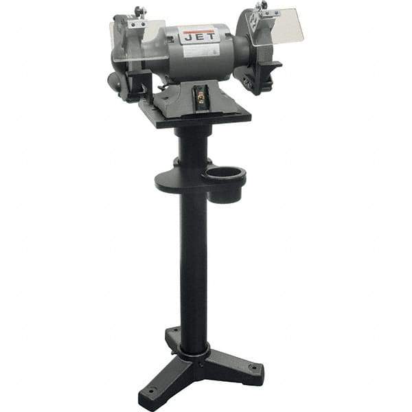 Jet - 8" Wheel Diam x 1" Wheel Width, 1 hp Bench Grinder - 1 Phase, 3,450 Max RPM, 115 Volts - Eagle Tool & Supply