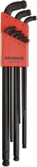 Bondhus - 9 Piece L-Key Ball End Hex Key Set - Hex Range 1.5 to 10mm, Protanium High Torque Steel - Eagle Tool & Supply