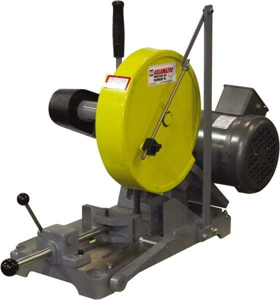 Kalamazoo - 10" Blade Diam, 5/8" Arbor Hole, Straight Chop & Cutoff Saw - 3,450 RPM, 3 hp, 220/440 Volts, 1 or 3 Phase - Eagle Tool & Supply