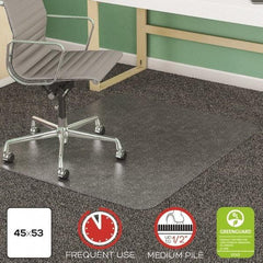 Deflect-o - 53" Long x 45" Wide, Chair Mat - Rectangular, Beveled Edge Style - Eagle Tool & Supply