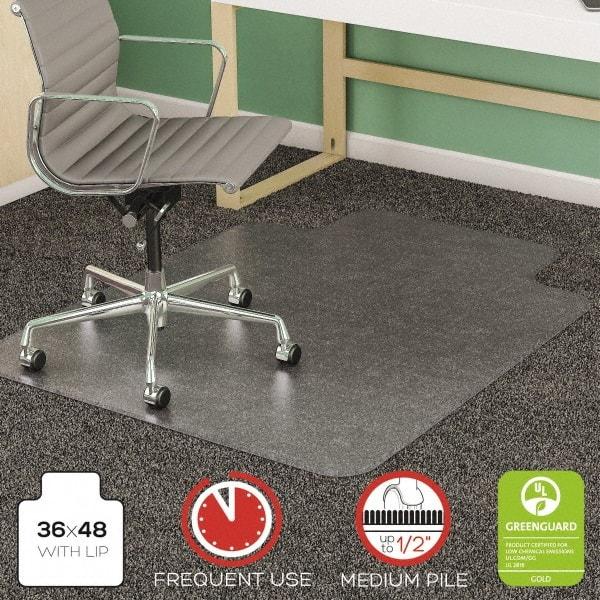 Deflect-o - 48" Long x 36" Wide, Chair Mat - Rectangular, Beveled Edge Style - Eagle Tool & Supply